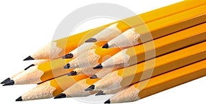 Stack of Sharpened Yellow Pencils - Isolated