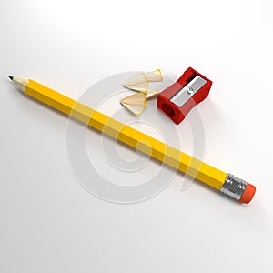 Pencil and sharpener