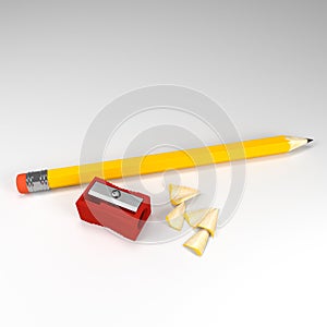 Pencil and sharpener