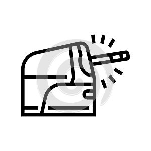 pencil sharpener automatically line icon vector illustration