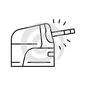 pencil sharpener automatically line icon vector illustration