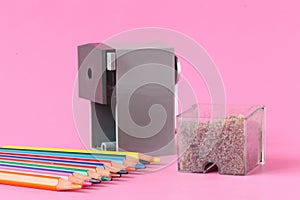 Pencil sharpener with color pencils