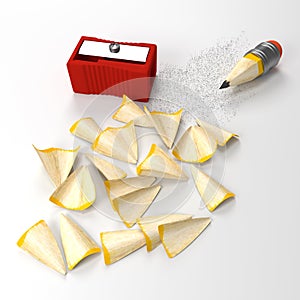 Pencil and sharpener