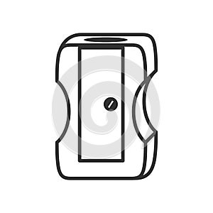 Pencil Sharpener Outline Flat Icon on White