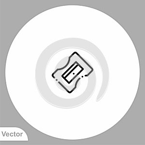 Pencil sharpener vector icon sign symbol