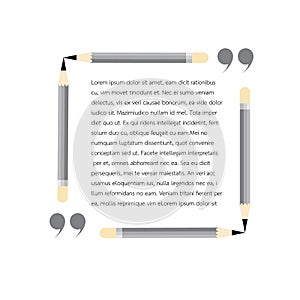 Pencil square quote bubble vector