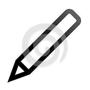 Pencil symbol icon - black gradient outline, isolated - vector