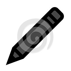Pencil symbol icon - black simple with outline, isolated - vector