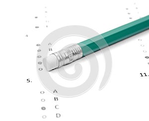 Pencil and test paper