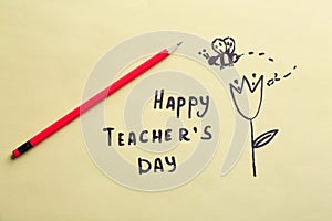 Pencil, text HAPPY TEACHER`S DAY