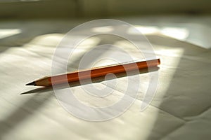 a pencil on a textured surface