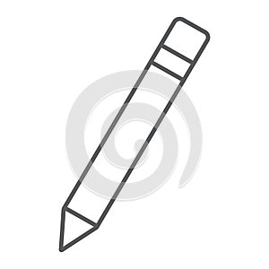 Pencil thin line icon, school and education, edit