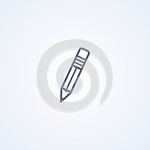Pencil, vector best gray line icon