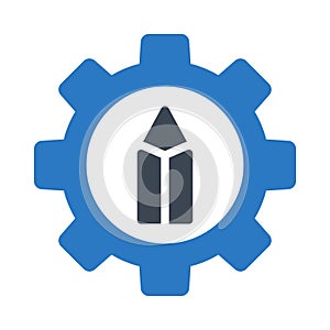 Pencil glyph colour vector icon