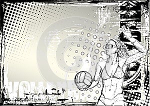 Pencil volleyball grungy background 2