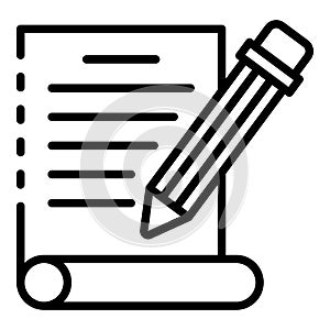 Pencil write letter icon, outline style