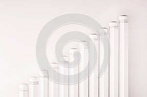 Pencils arrange as a rising graph, or abstract steps and stairs , 3d rendered photo