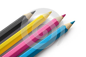 Pencils cmyk colors