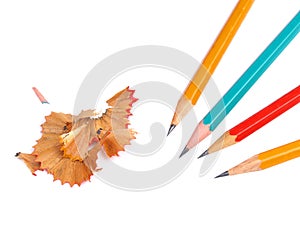 Pencils and cuttings isolated photo