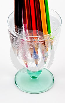 Pencils in a glass of water
