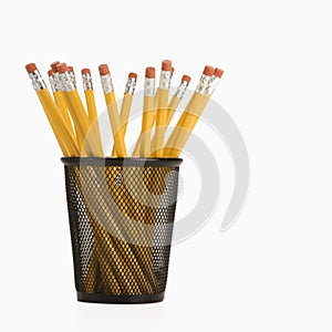 Pencils in holder.