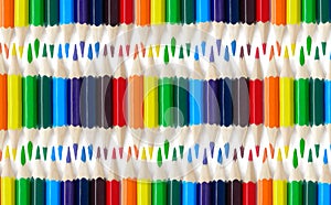 pencils isolated on white background with copy space. School and creative painting concept with colored pencils. Back to