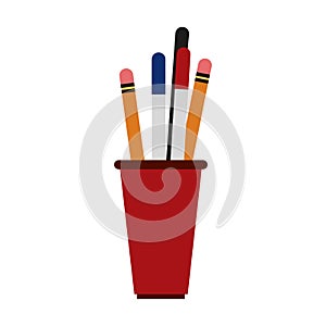 Pencils and pen in cup