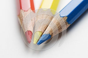 Pencils red yellow and blue