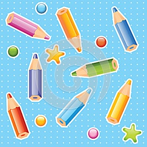Pencils seamless pattern