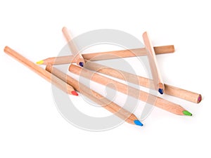 Pencils on white background