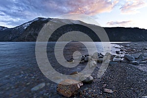 Pend Oreille Lake late in the day.