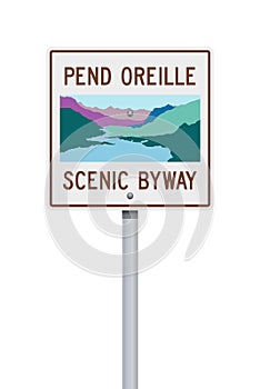 Pend Oreille Scenic Byway road sign