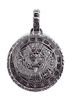 Pendant engraved with the Mayan calendar