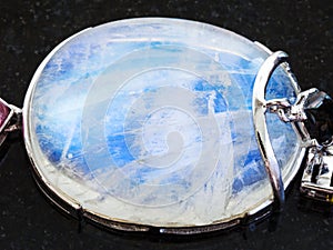 pendant from Moonstone gemstone on dark