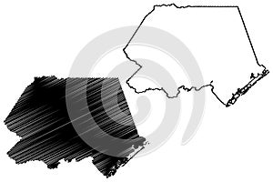 Pender County, North Carolina State U.S. county, United States of America, USA, U.S., US map vector illustration, scribble