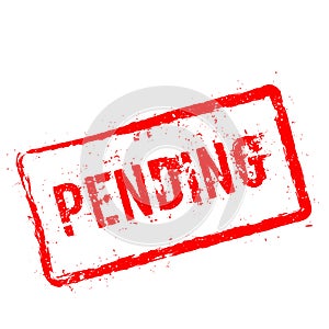Pending red rubber stamp isolated on white.