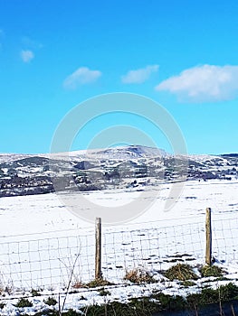 Pendle Hill in Lancashire in Winter is a wild and dangerous place