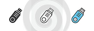 Pendrive icon vector set on white background