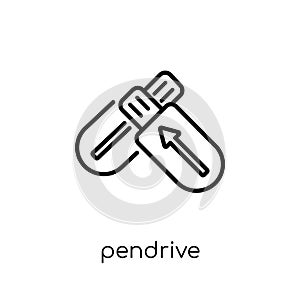 Pendrive icon. Trendy modern flat linear vector Pendrive icon on