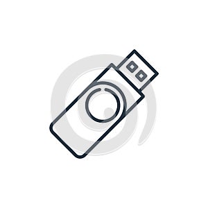 pendrive icon vector from education concept. Thin line illustration of pendrive editable stroke. pendrive linear sign for use on