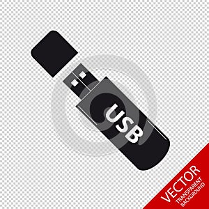 Pendrive USB Stick Icon - Vector Illustration - Isolated On Transparent Background