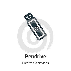 Pendrive vector icon on white background. Flat vector pendrive icon symbol sign from modern electronic devices collection for