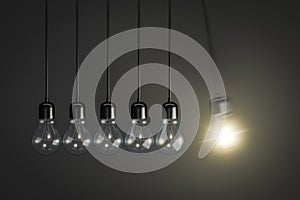 Pendulum of light bulbs
