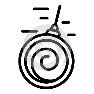 Pendulum in motion icon, outline style