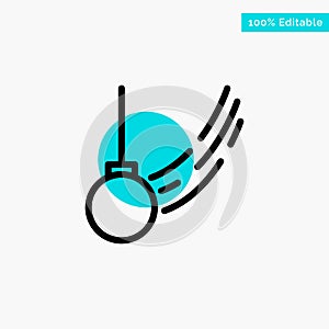 Pendulum, Swing, Tied, Ball, Motion turquoise highlight circle point Vector icon