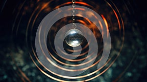 Pendulum used for hypnotism and readings swinging on a blurred background