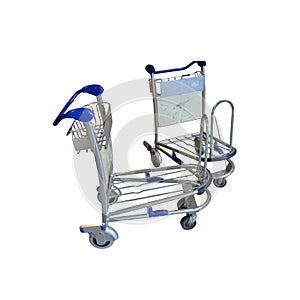 Penetrable luggage trolleys made of chrome-plated steel-