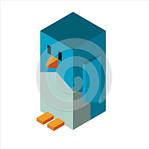 Penguin 3d icon vector illustration