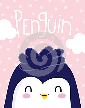 Penguin antarctic bird animal cartoon wildlife poster decoration