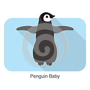Penguin baby standing, Penguin seed series, vector